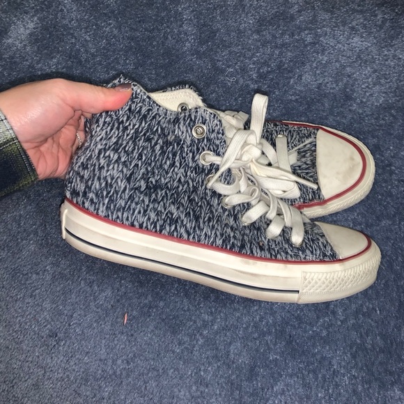 Knitted sweater high top converse